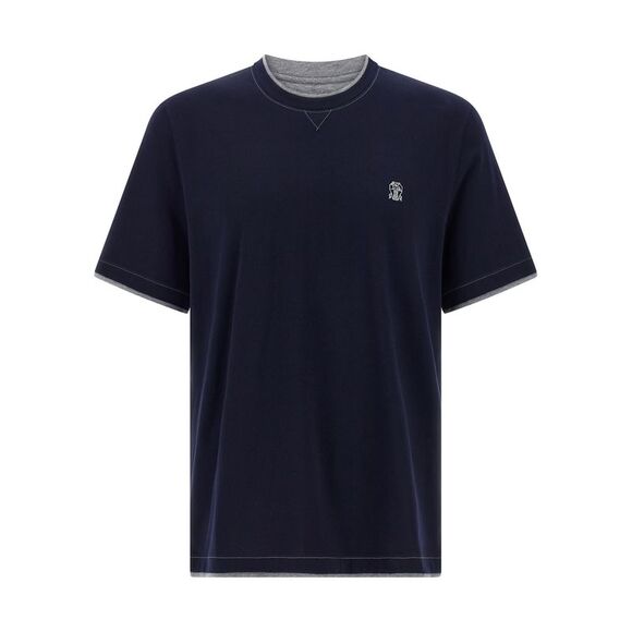 Brunello Cucinelli Men's Double Layer T-Shirt